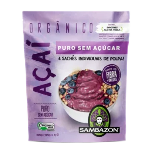 Açaí Polpa Orgânico S/ Açúcar Zambazom (400g)