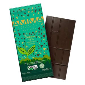 Chocolate Orgânico Nibirus 75% Cacau com Nibs AMMA 80g