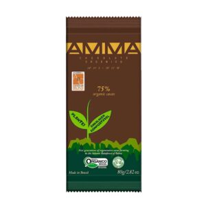 Chocolate Orgânico 75% Cacau AMMA 80g