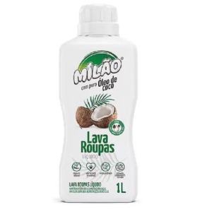 Lava Roupas Líquido C/ Puro Óleo de Coco Milão (1L)