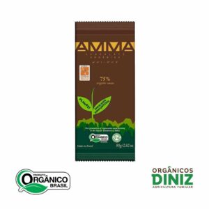 Chocolate Orgânico 75% Cacau AMMA 80g